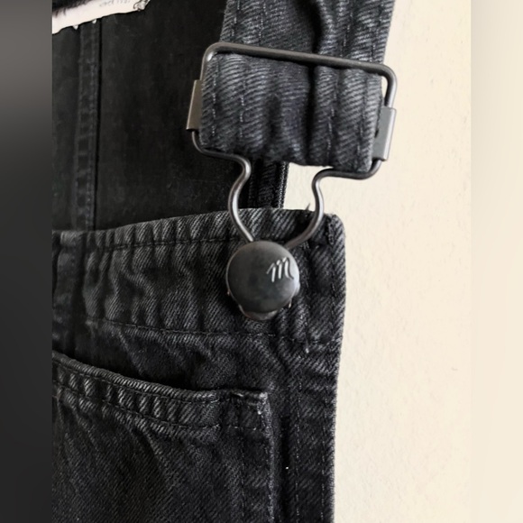Madewell Overalls in Lunar Wash Skinny Black Denim Sz Small Good Used Condition - Picture 10 of 12